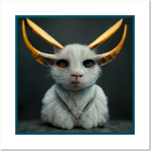 Horned cute fantastic beast Wall Art by orange-teal